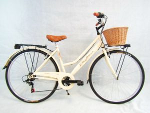 bicicletta donna bici da passeggio classica olanda holland 26 nero cesto vimini